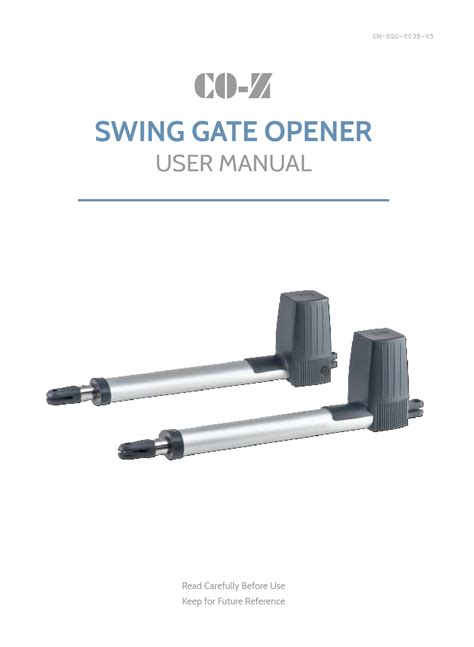 Co Z Swing Gate Opener Manual