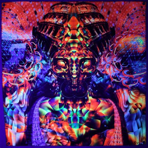 Trippy Psychedelic Tapestry Wall Art "Anunaki" | Fractalika