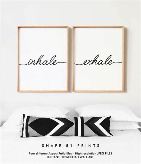 Inhale Exhale Print Set Of 2 Prints Breathe Yoga Pilates Etsy Yoga