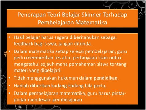 Contoh Penerapan Teori Behavioristik Dalam Pembelajaran Matematika Aneka Contoh Pelajaran