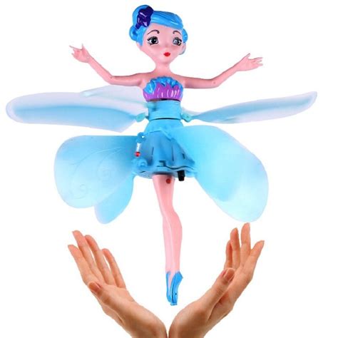 Blue Hand Induction Floating Flying Fairy Dolls Electronic Toys Control Flying Angel Baby Toys ...