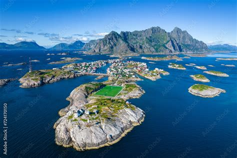 Henningsvaer Stadium - Beautifully located football pitch Stock Photo ...