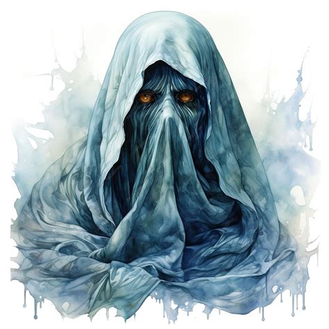 Premium AI Image | Watercolor Scary Beautiful Wavy Ghost Halloween Art