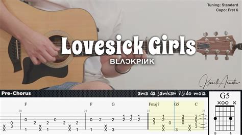 FREE TAB Lovesick Girls BLACKPINK Fingerstyle Guitar TAB