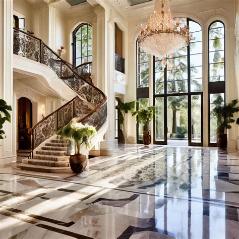 An expansive luxury mansion interior bathed in soft natural ... by ...