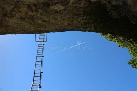 Metal Ladder In Via Ferrata Trattenbacher Klettersteig Beisteinmauer