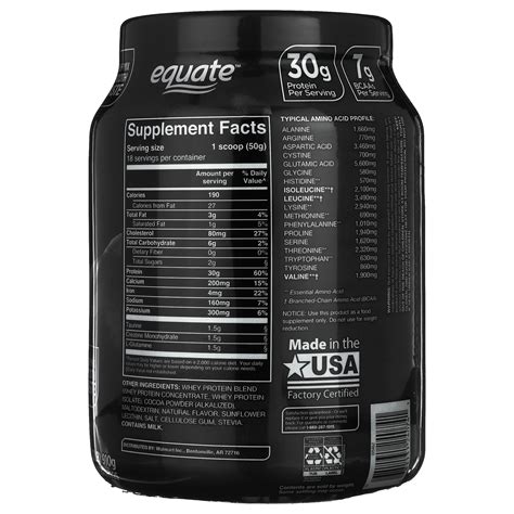 Equate Whey Protein Supplement Rich Chocolate 30g 32oz