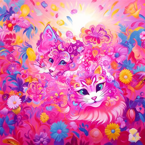 Premium Ai Image Painting Of Two Cats In A Field Of Flowers With