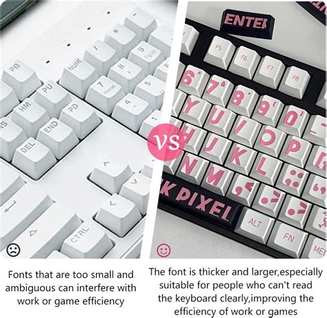 WAYUTO 132 Keys Oversized Print Letters Keycaps PBT Black Pink Keycaps