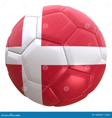 Denmark Flag On A Football Ball Stock Illustration Illustration Of