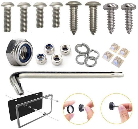 Aootf Anti Theft License Plate Screws Stainless Steel Tamper