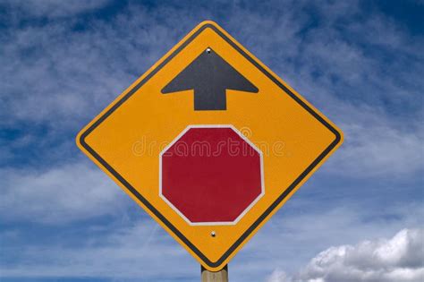 Stop Ahead sign stock photo. Image of road, yellow, warning - 10610042