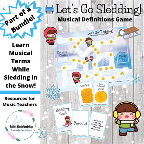 Lets Go Sledding Musical Terms Game Music Teacher Resources