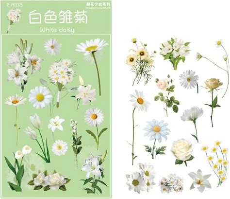 Amazon 160pcs Flower Stickers For Journaling Transparent Vintage