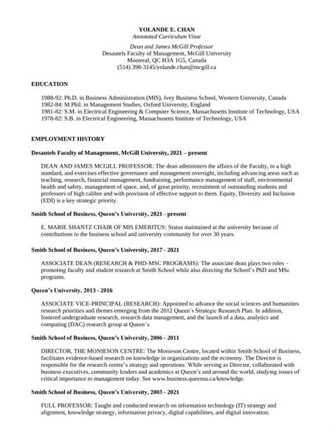 PDF YOLANDE E CHAN Annotated Curriculum Vitae Dean And James