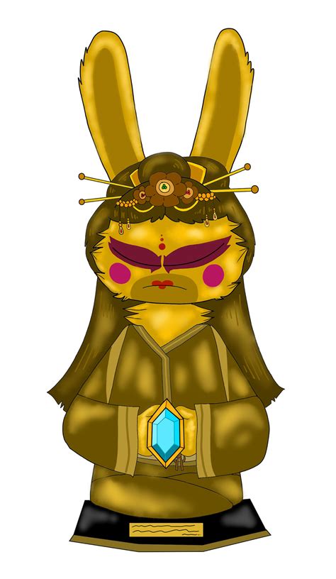 The Golden Chinese Rabbid Statue By Kuwoshizilla On Deviantart