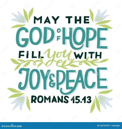 Hand Lettering Wth Bible Verse May The God Of Hope Fill You With Joy