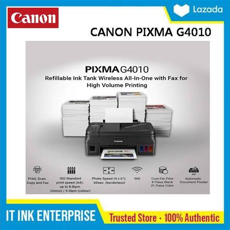 Canon Pixma G4010 Brandnew Printer Ink Tank Wireless All In One With