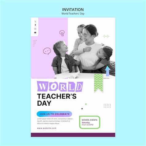 Free Psd World Teacher S Day Invitation Template