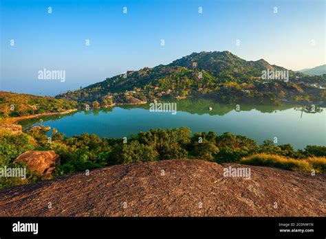 mount abu  nakki lake aerial panoramic view mount abu   hill