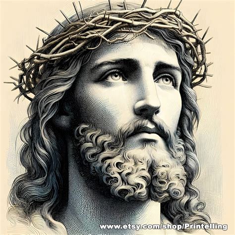 Jesus Christ Wearing Crown Of Thorns Artwork 3 Classic Style Digital