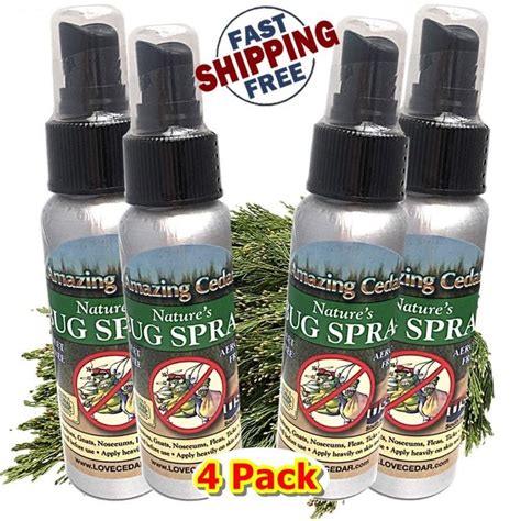 Bug Insect Repellent Spray Natural Cedar Oil Travel Size 4 Pack