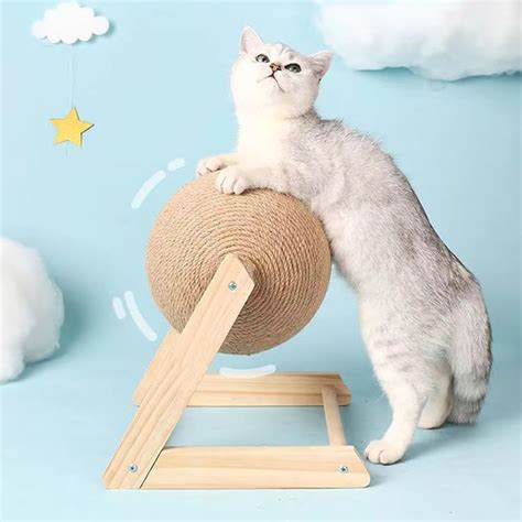 Brinquedo Bola De Arranhar Gato Kitten Sisal Rope Ball Board Moer Patas