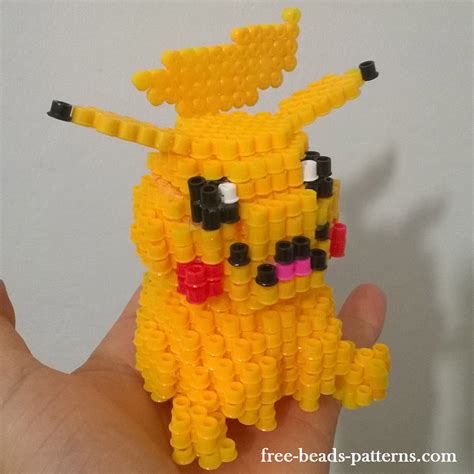 3d Pikachu Pokemon Perler Beads Hama Beads Work Photos 1 Free