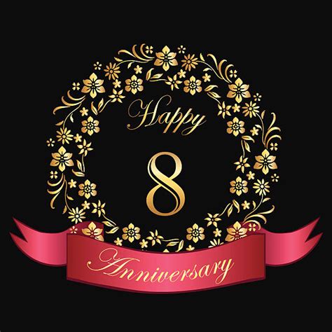 Best Happy Eighth Anniversary Illustrations Royalty Free Vector