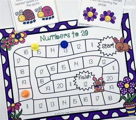 FREE Spring Number Recognition Counting Game for Kindergarten 1-20