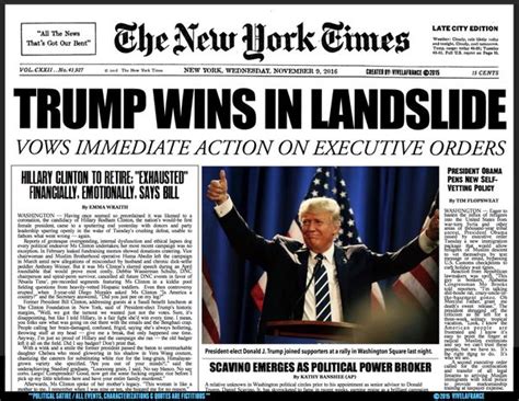 Trump Wins New York Times Front Page President Trump Trump Wins