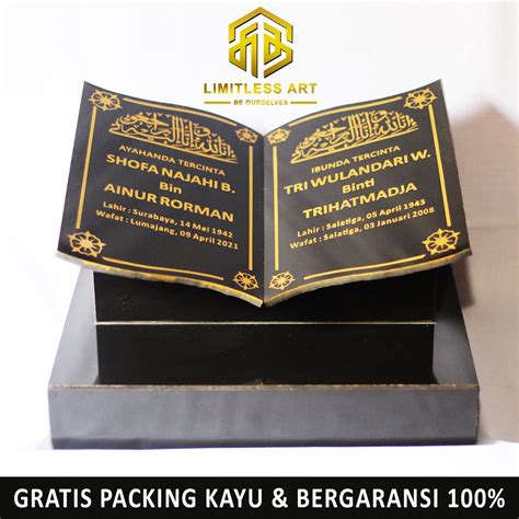 Jual Batu Nisan Dudukan Kijing Makam Kuburan Granit Model Bentuk Buku