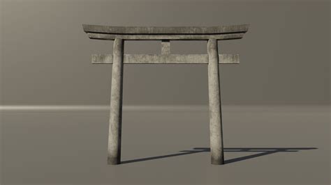 Japanese Stone Torii Gate 3d Model Low Poly Cgtrader