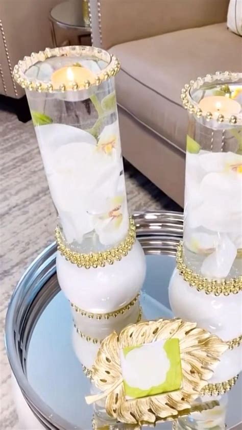 Diy Dollar Tree Home Decor Flower Candle Holder Centerpiece Craft