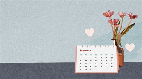 Cute desk calendar desktop wallpaper, | Free Photo Illustration - rawpixel