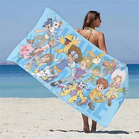 New Hot Cartoon Digimon Beach Towel Digimon Merch