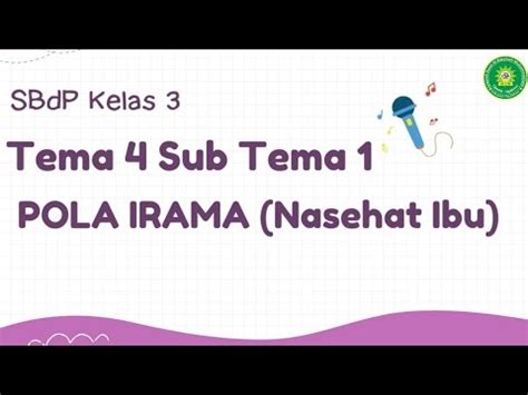 Kelas 3 SBdP Pola Irama Lagu Nasihat Ibu YouTube