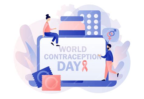 Premium Vector World Contraception Day Text On Laptop Screen