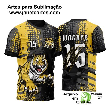 Arte Vetor Camisa Interclasse Tigres Modelo