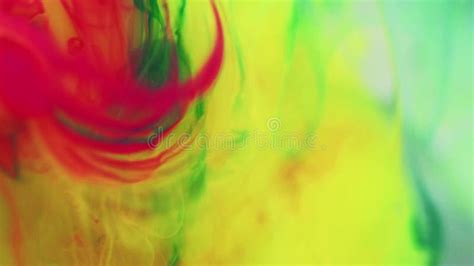 Color Mist Paint Water Bubble Yellow Ink Splash Stock Footage Video