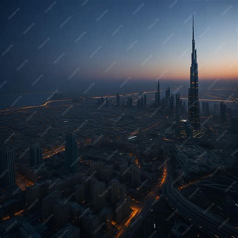 Premium AI Image | view to burj khalifa tower and a part of city