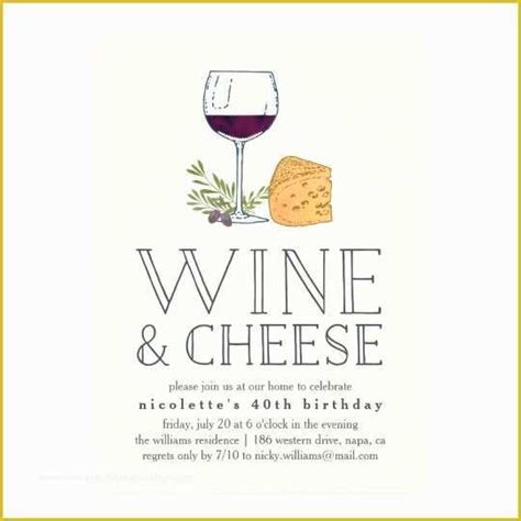 Wine And Cheese Party Invitation Template Free