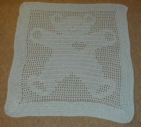 Karens Crocheted Garden Of Colors Teddy Bear Filet Baby Blanket