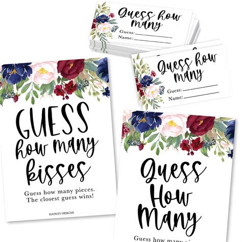 Buy Guess How Many Bridal Shower Games For Guests Floral Baby