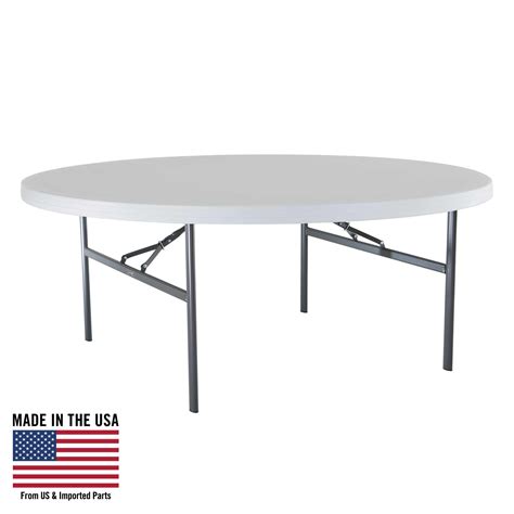 Lifetime White Granite 6 Foot Round Table With Folding Legs 22673