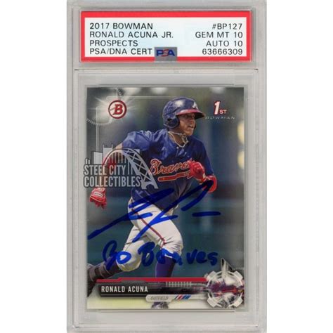 Ronald Acuna Jr Bowman St Prospect Autograph Go Braves Rookie