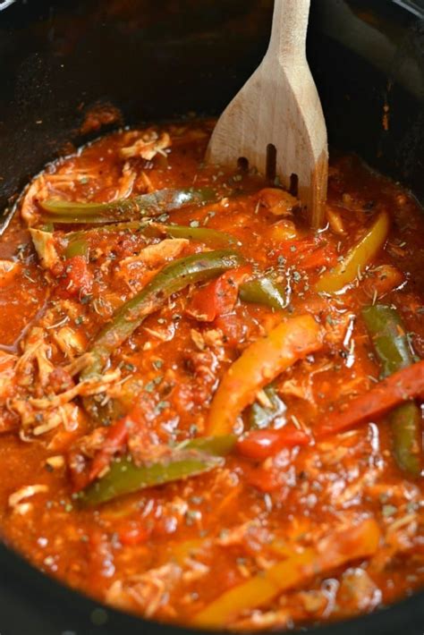 Healthy Crockpot Italian Chicken And Peppers Skinny Fitalicious