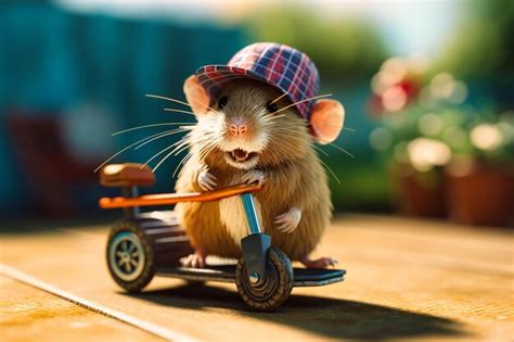 Un Hamster Gai Portant Un Chapeau D été Et Des Lunettes De Soleil