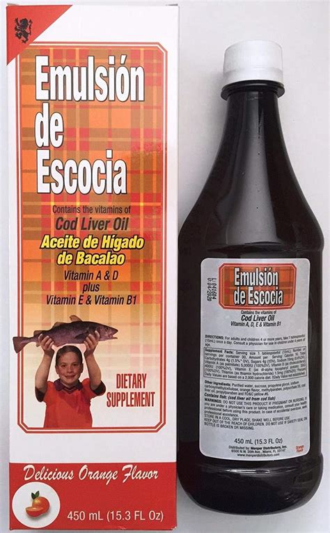 Emulsion De Escocia Vitamins A B D And E Aceite De Higado De Bacalao