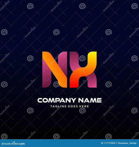 Letter Nx Initial Logo Vector With Colorful Stock Vector Illustration